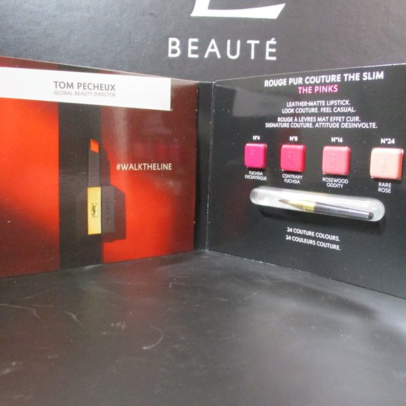 YSL YVES SAINT LAURENT ROUGE PUR COUTURE THE SLIM LIPSTICK SAMPLE CARD LOT OF 5 - Picture 3 of 4